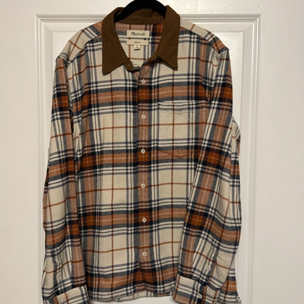 Men’s Madewell long sleeve button down.